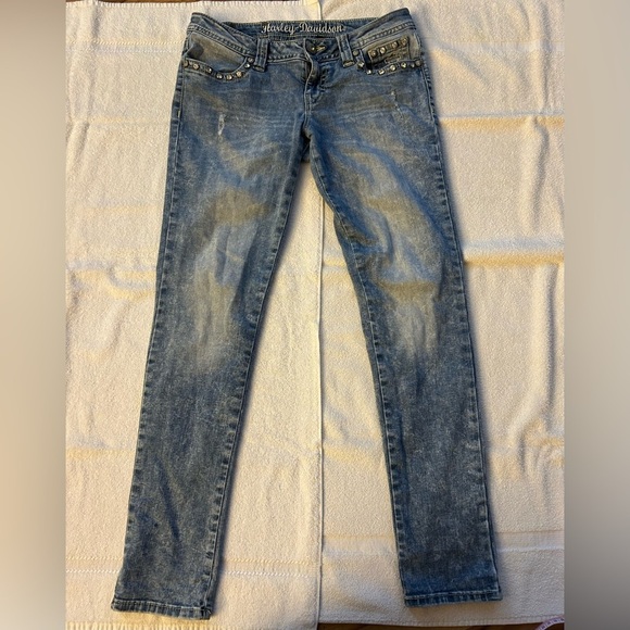 Harley-Davidson Bling Women's Blue Jeans - Picture 5 of 8
